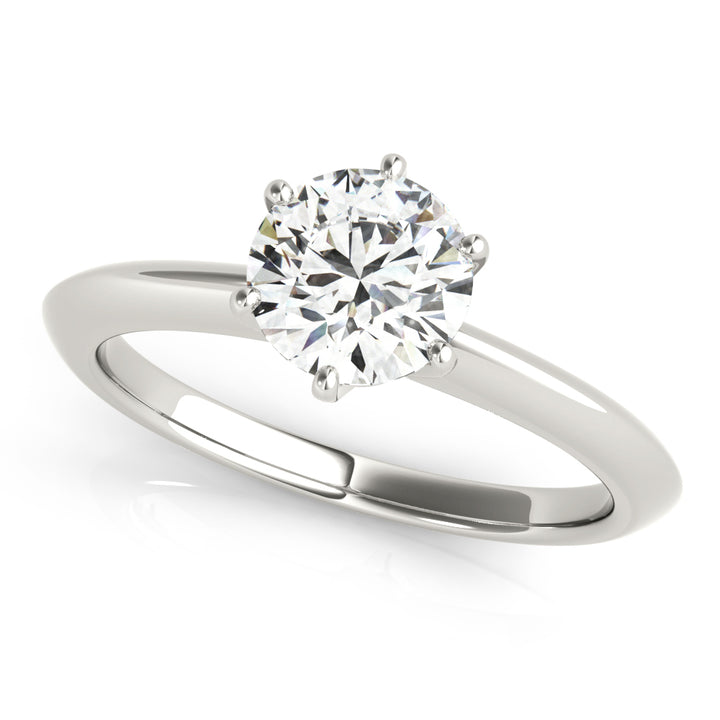 14K White Gold 1 CT Round Diamond Engagement Ring