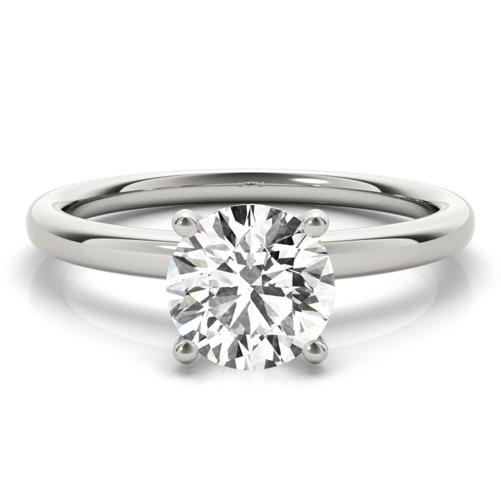 14K White Gold 1 CT Round Diamond Engagement Ring