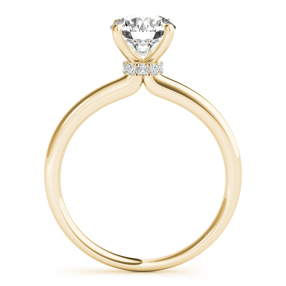 14K Yellow Gold 1 CT Round Diamond Engagement Ring