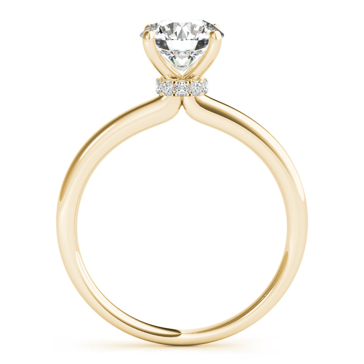 14K Yellow Gold 1 CT Round Diamond Engagement Ring