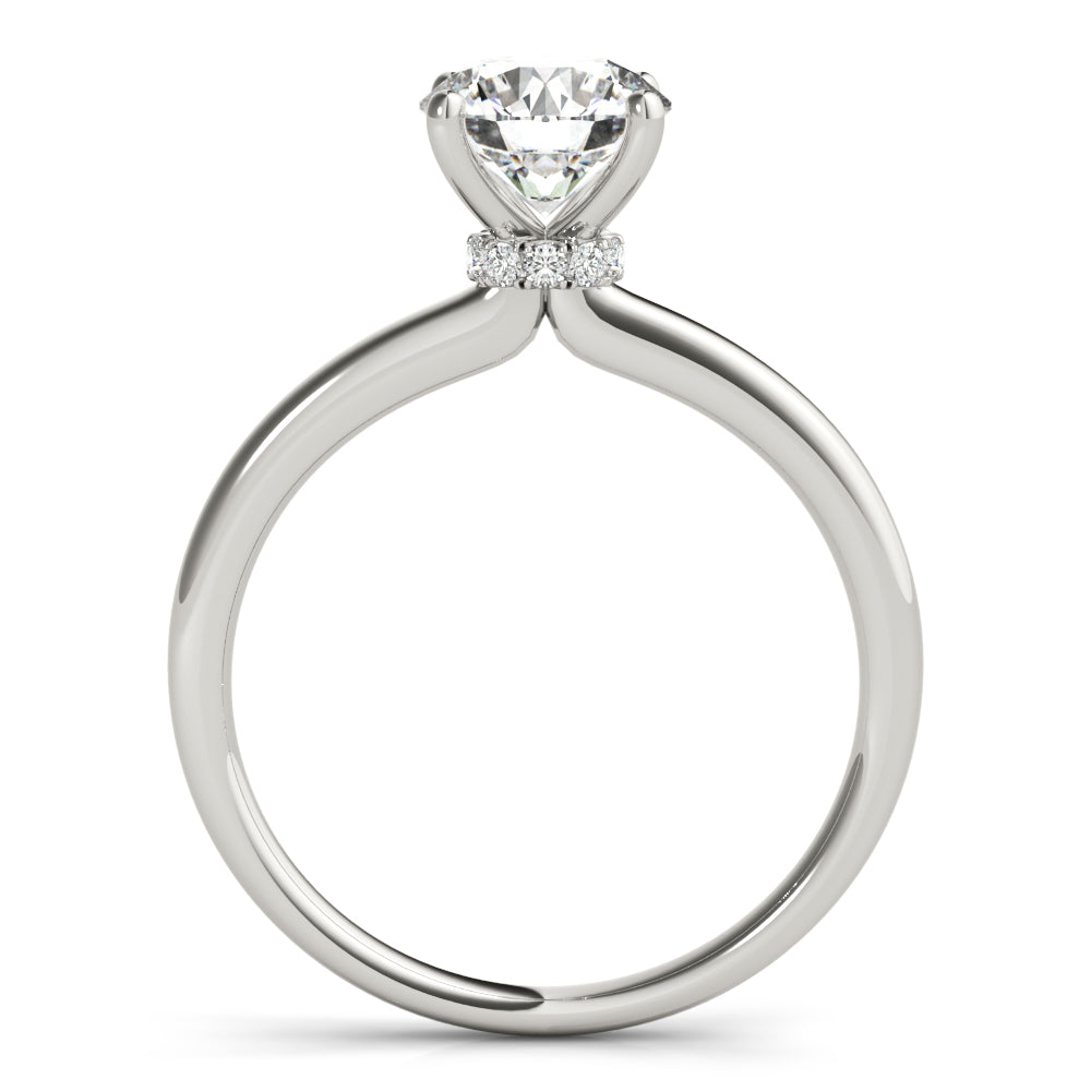 14K White Gold 1 CT Round Diamond Engagement Ring