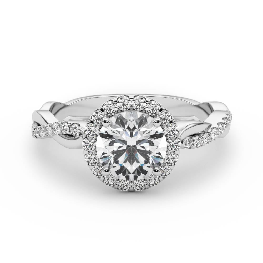 14K White Gold 1 CT Diamond Halo Engagement Ring