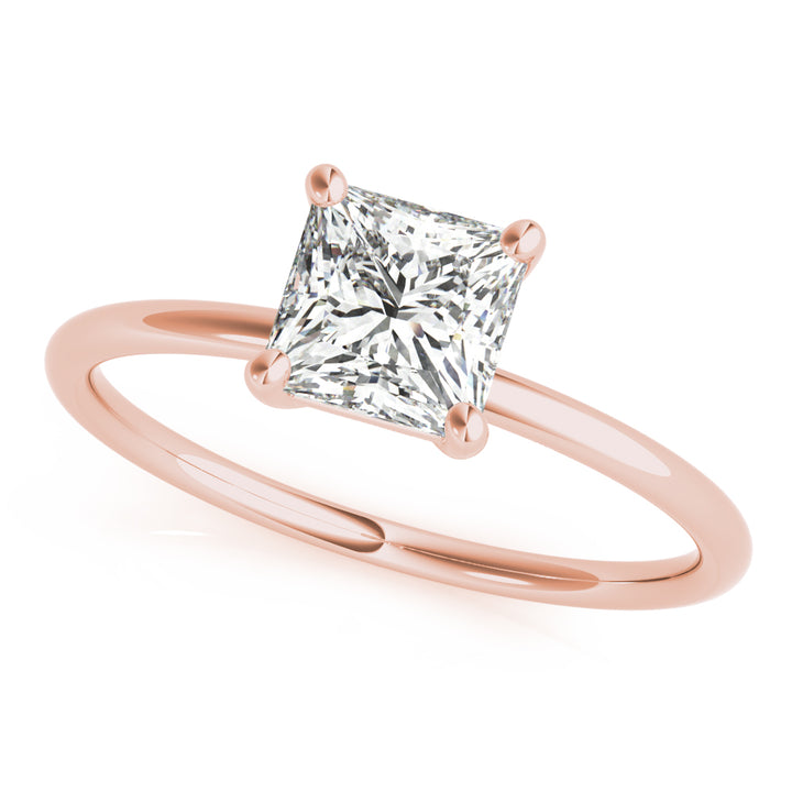 18K Rose Gold Diamond Solitaire Engagement Ring