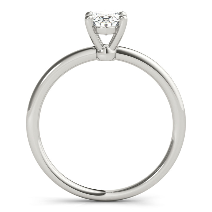 18K White Gold 1/4 CT Oval Diamond Engagement Ring