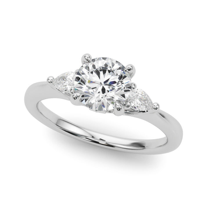 14K White Gold Round Diamond Engagement Ring