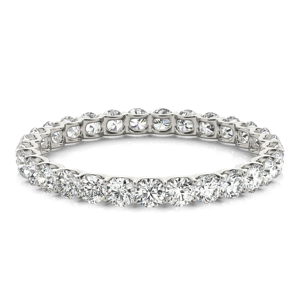 Platinum 3/4 CT Round Diamond Wedding Band