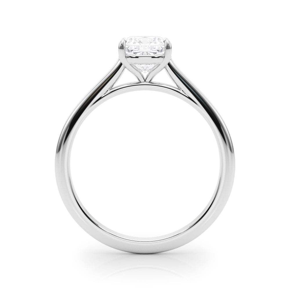 14K White Gold Cushion Diamond Solitaire Ring