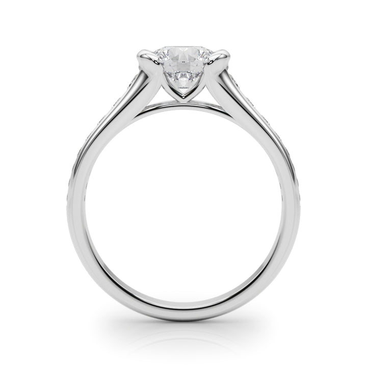 Single Row Diamond Engagement Ring