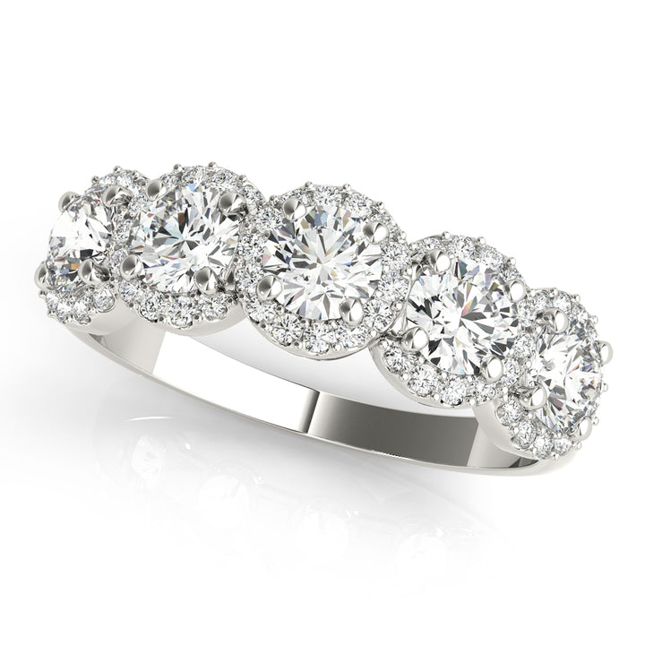 18K White Gold Multi-Diamond Wedding Ring