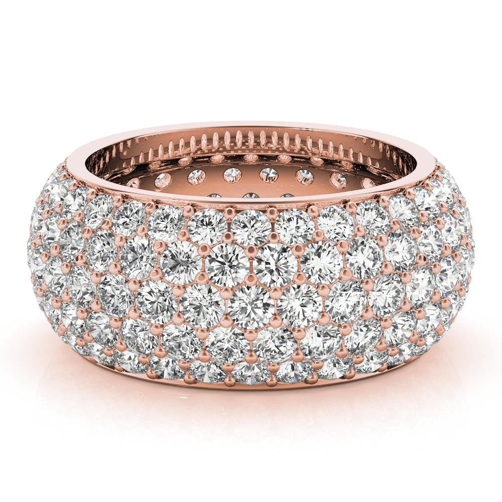 Rose Gold Pave Diamond Wedding Band 5.20ctw