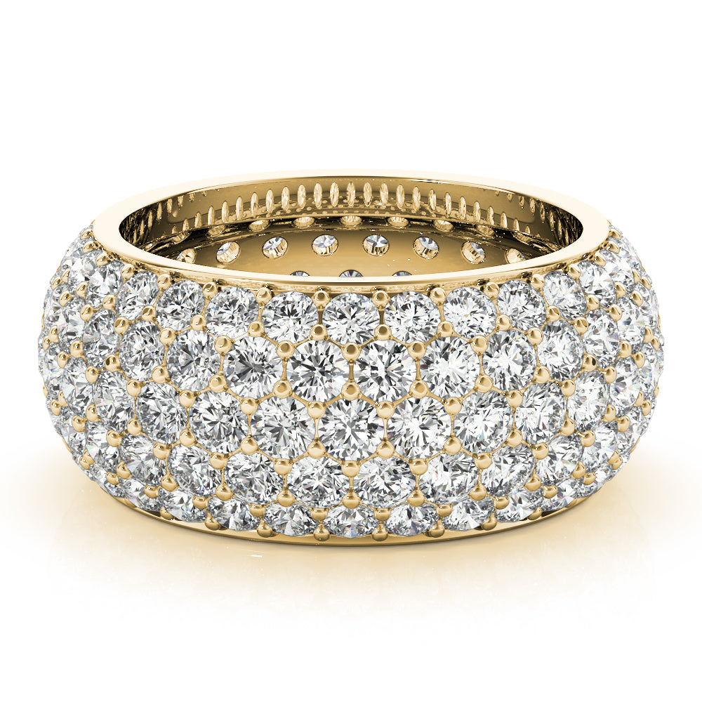 18K Yellow Gold Pave Diamond Wedding Ring