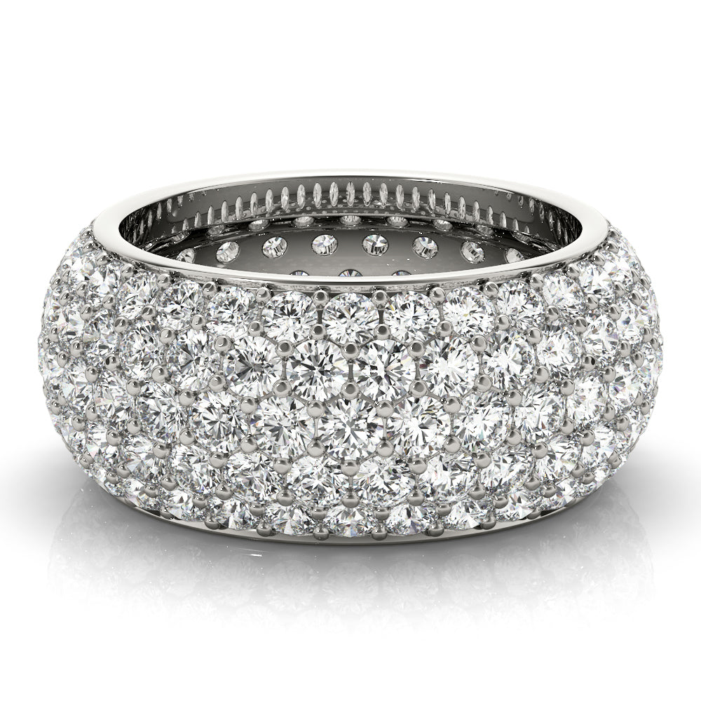 14K White Gold Pave Diamond Wedding Band