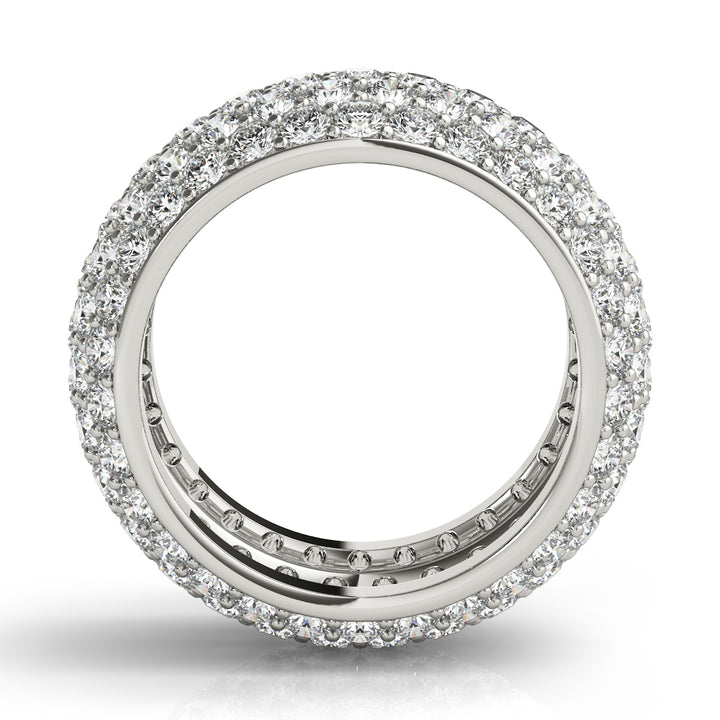 14K White Gold Pave Diamond Wedding Band