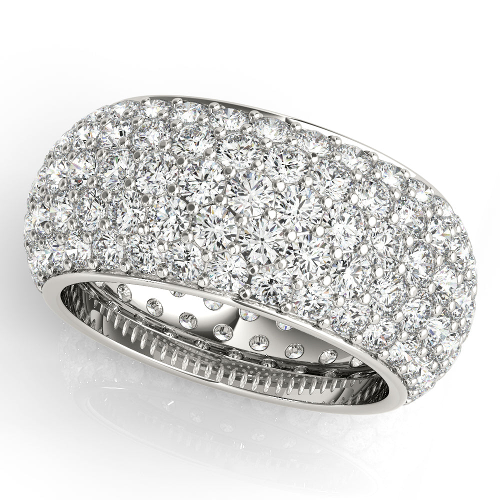 18K White Gold Pave Diamond Wedding Ring