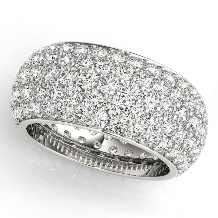 18K White Gold Pave Diamond Wedding Ring