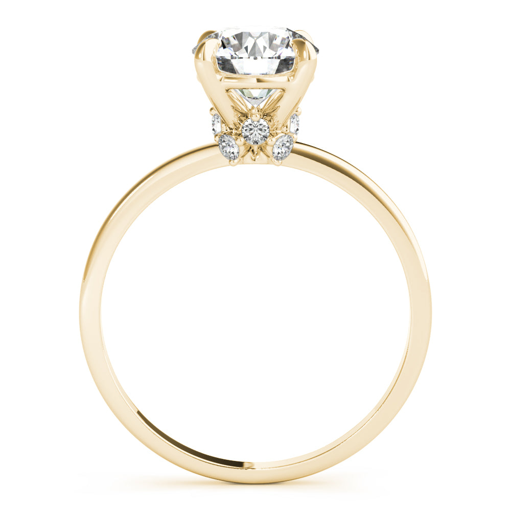 14K Yellow Gold 1 1/8 ct tw Halo Diamond Engagement Ring