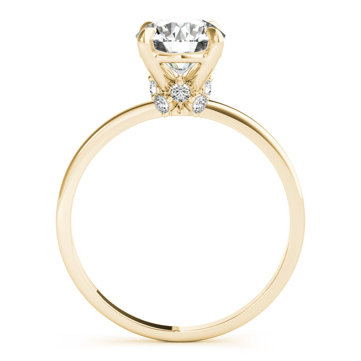 14K Yellow Gold 1 1/8 ct tw Halo Diamond Engagement Ring