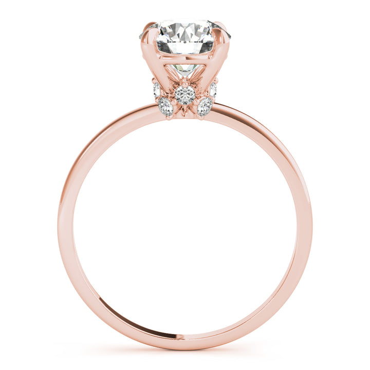 14K Rose Gold 1 1/8 ct tw Halo Diamond Engagement Ring