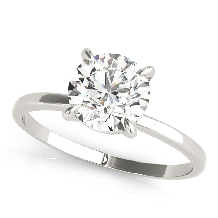 Platinum 1.125 ct Round Diamond Halo Engagement Ring