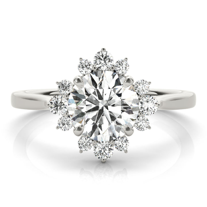 14K White Gold 1 CT Diamond Halo Engagement Ring