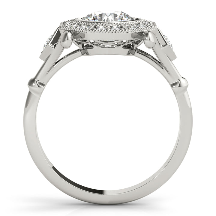 14K White Gold 1.33ctw Round Diamond Halo Ring