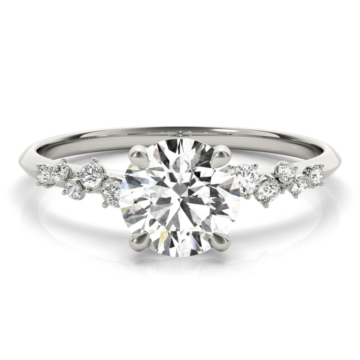 14K White Gold 1 CT Round Diamond Engagement Ring
