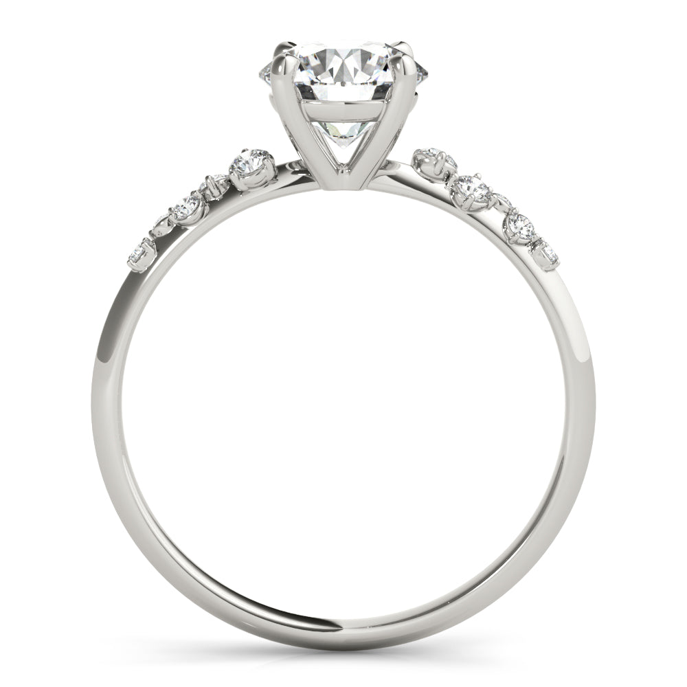14K White Gold 1 CT Round Diamond Engagement Ring