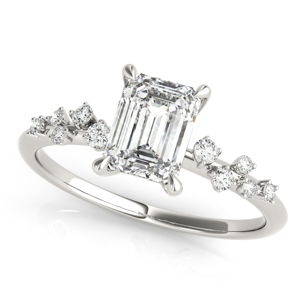 Emerald Diamond Engagement Ring