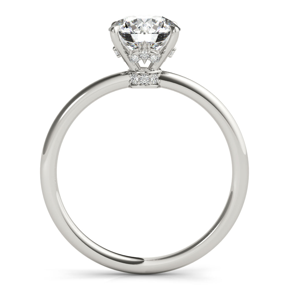 18K White Gold 1 CT Diamond Halo Engagement Ring