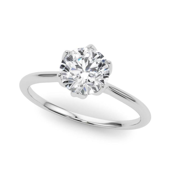 14K White Gold 1CT Round Diamond Ring