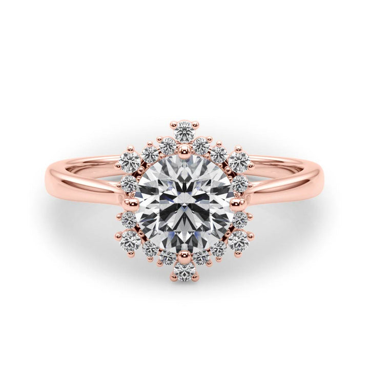 18K Rose Gold 1 1/6 ct tw Halo Diamond Engagement Ring