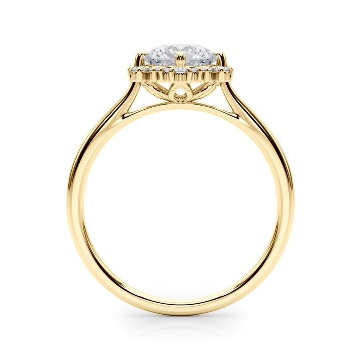 18K Yellow Gold 1 1/6 ct tw Halo Diamond Engagement Ring