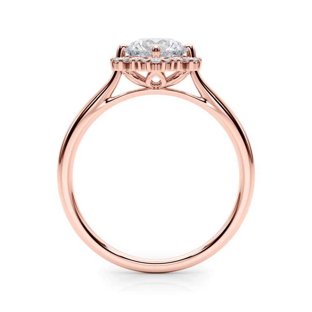 14K Rose Gold 1 1/6 ct tw Halo Diamond Engagement Ring