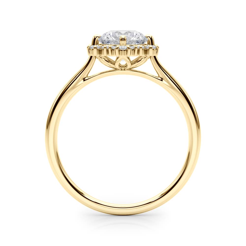 18K Yellow Gold 1ct Diamond Halo Engagement Ring