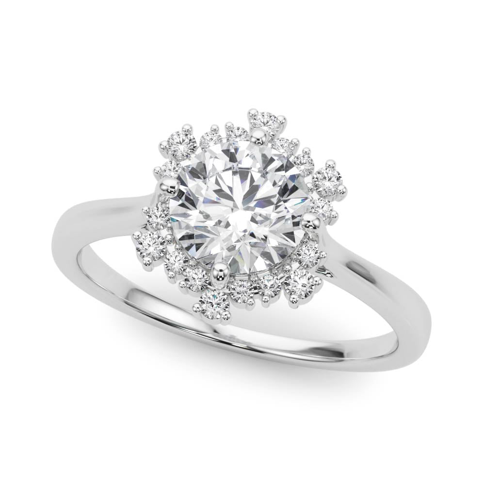 14K White Gold 1 CT Diamond Halo Engagement Ring
