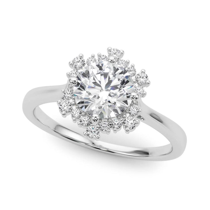 14K White Gold 1 CT Diamond Halo Engagement Ring