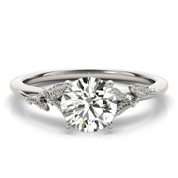 14K White Gold 1ct Round Diamond Solitaire Ring