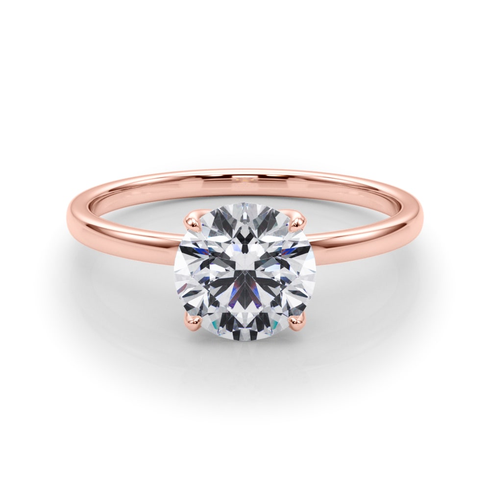 18K Rose Gold 1 ct tw Solitaire Diamond Engagement Ring