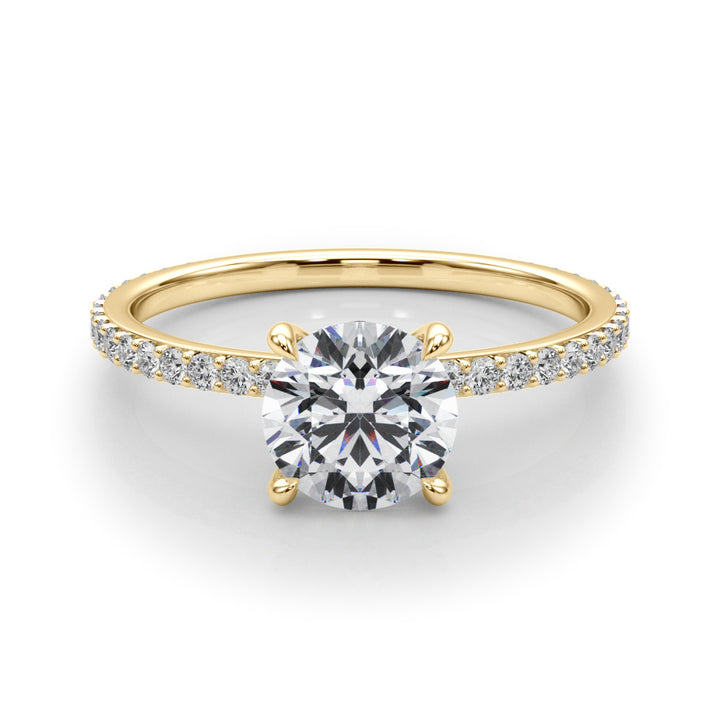 14K Yellow Gold 1 1/3 ct tw Halo Diamond Engagement Ring