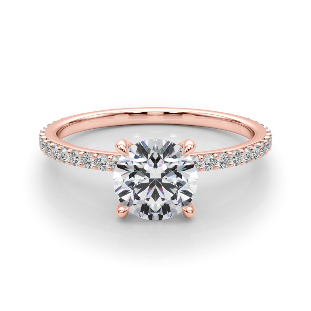18K Rose Gold 1 1/3 ct tw Halo Diamond Engagement Ring
