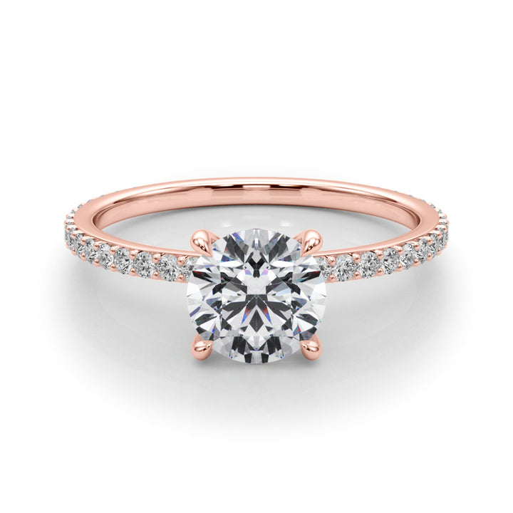18K Rose Gold 1 1/3 ct tw Halo Diamond Engagement Ring
