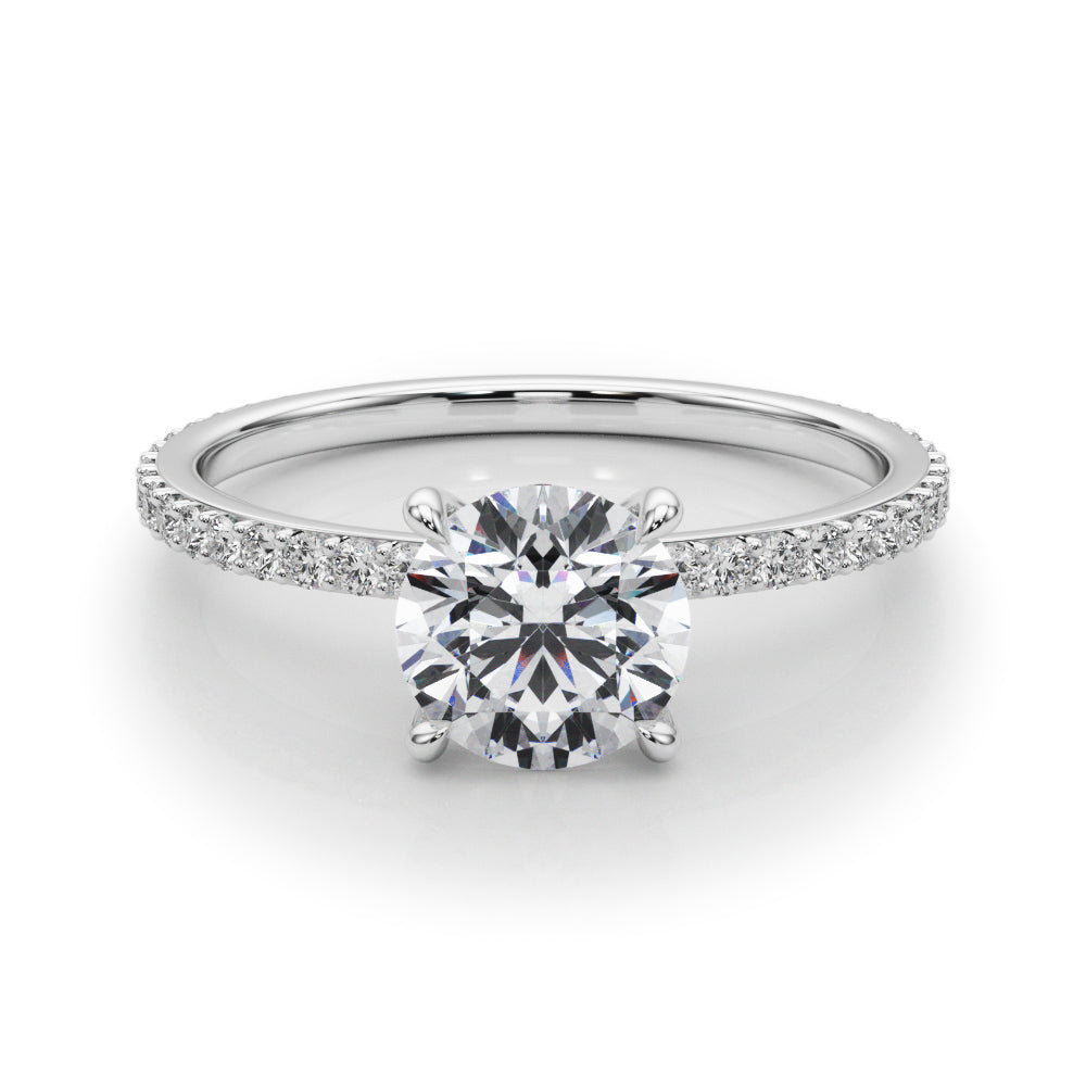 18K White Gold 1.33ctw Round Diamond Engagement Ring
