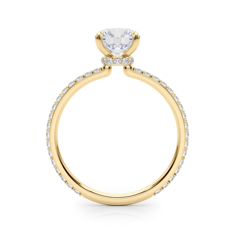 18K Yellow Gold 1 1/3 ct tw Halo Diamond Engagement Ring