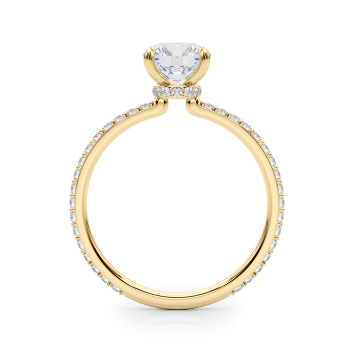 18K Yellow Gold 1 1/3 ct tw Halo Diamond Engagement Ring