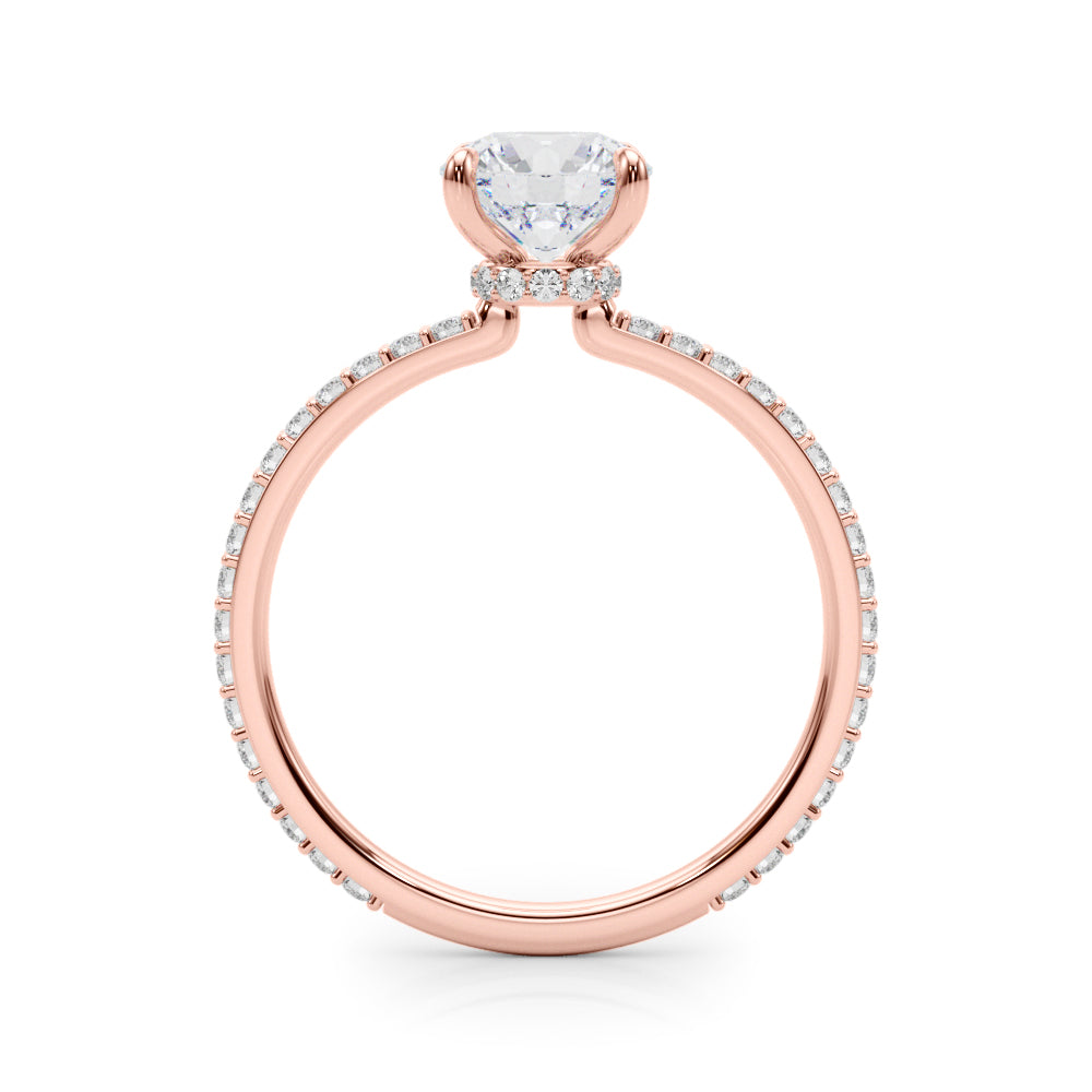 18K Rose Gold 1 1/3 ct tw Halo Diamond Engagement Ring