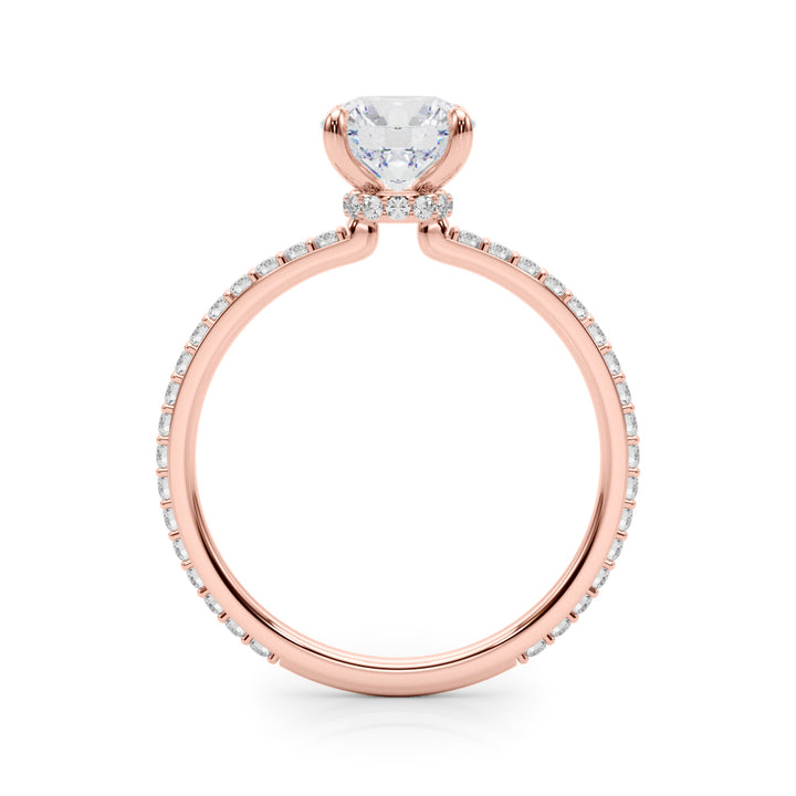 18K Rose Gold 1 1/3 ct tw Halo Diamond Engagement Ring
