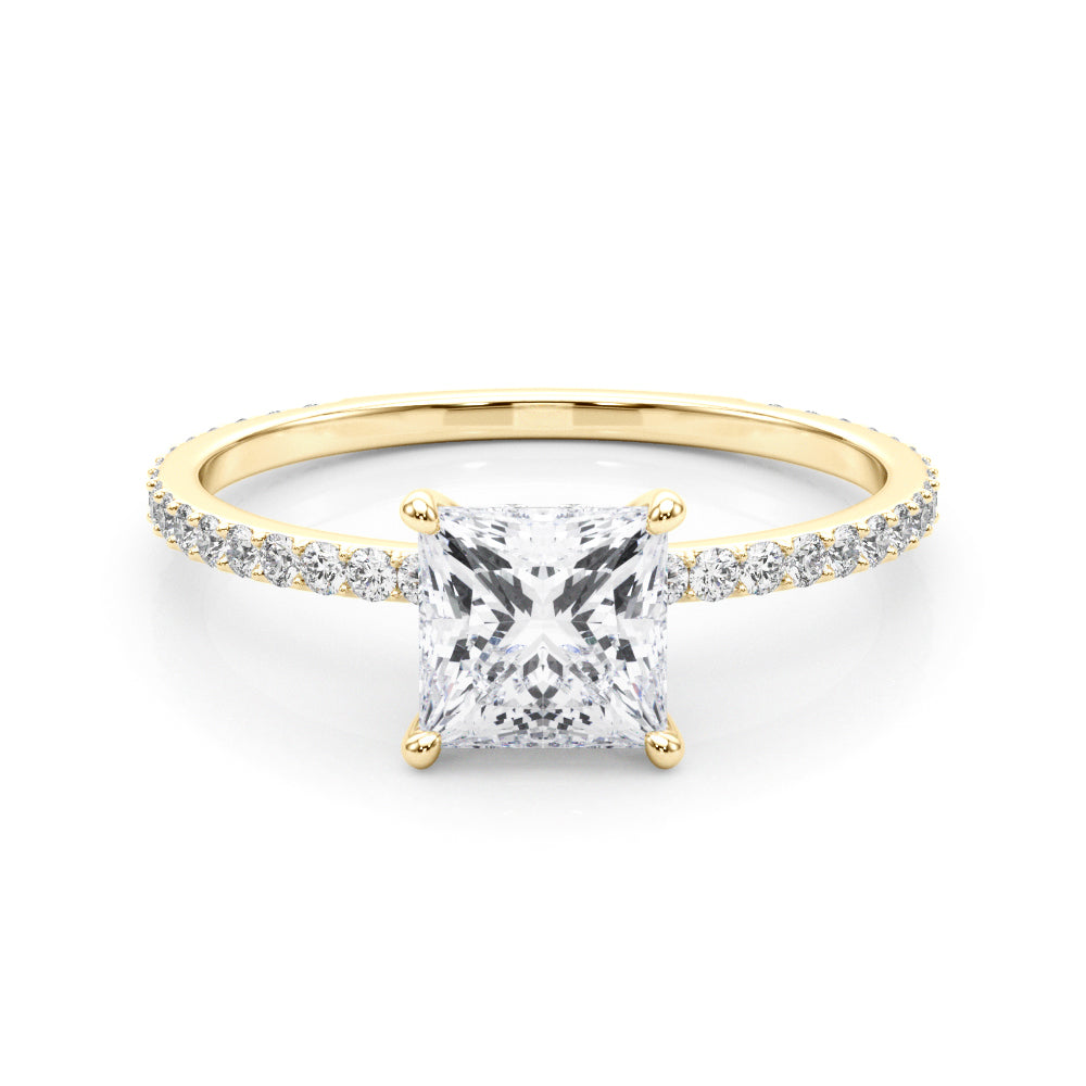 18K Yellow Gold 1 ct tw Halo Diamond Engagement Ring