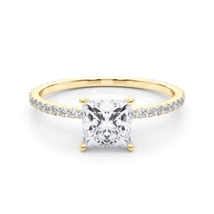 18K Yellow Gold 1 ct tw Halo Diamond Engagement Ring