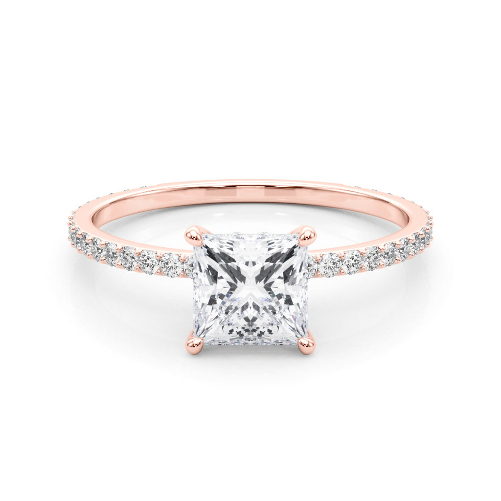 18K Rose Gold 1 ct tw Halo Diamond Engagement Ring