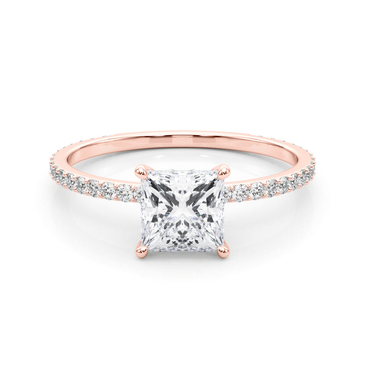 18K Rose Gold 1 ct tw Halo Diamond Engagement Ring